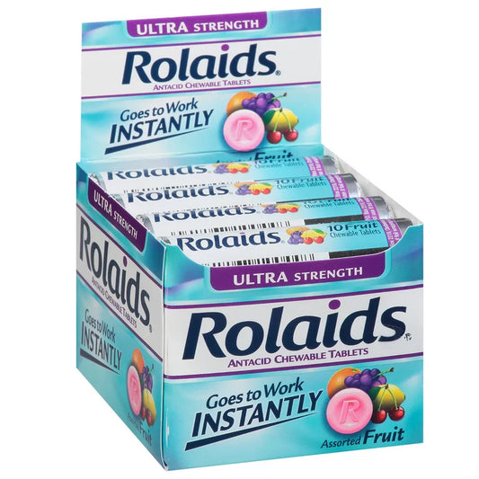 Rolaids Ultra Strength Assorted Fruit 10 Piece 12 Count