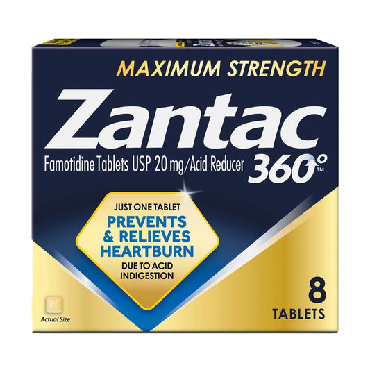 Zantac Maximum Strength 8 Tablets 3 Count
