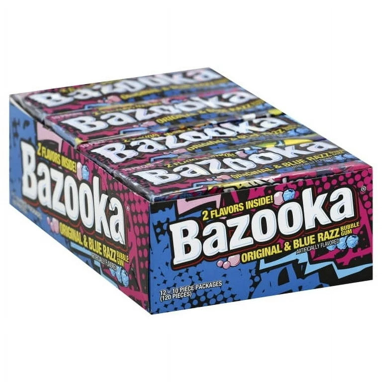 Bazooka Original & Blue Razz 10 Piece 12 Count