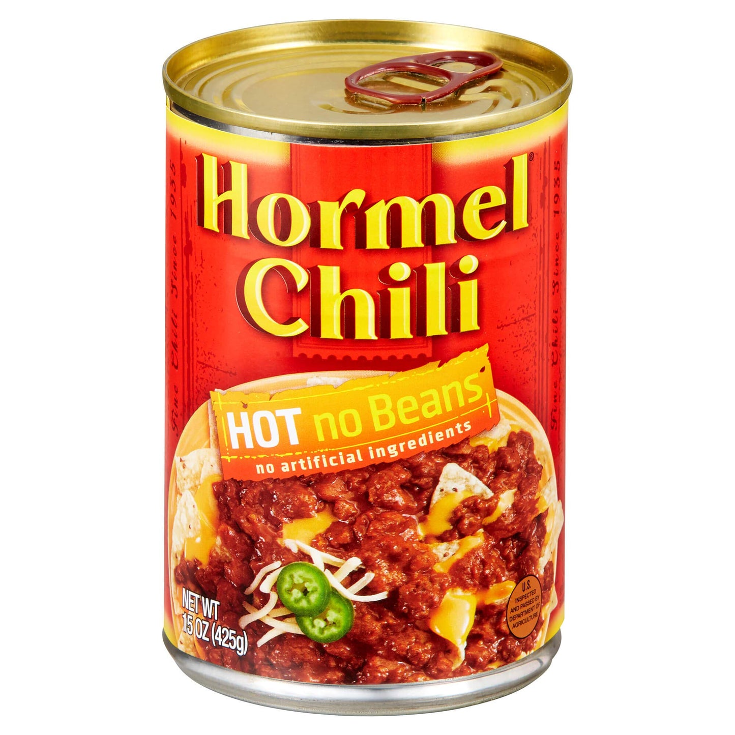 Hormel Chili Hot no Beans 15oz 12 Count