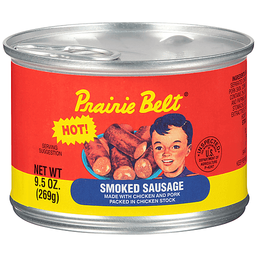 Prairie Belt Smoked Sausage Hot 9.5oz 24 Count