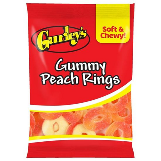 Gurley’s Gummy Peach Rings 2.75oz 12 Count