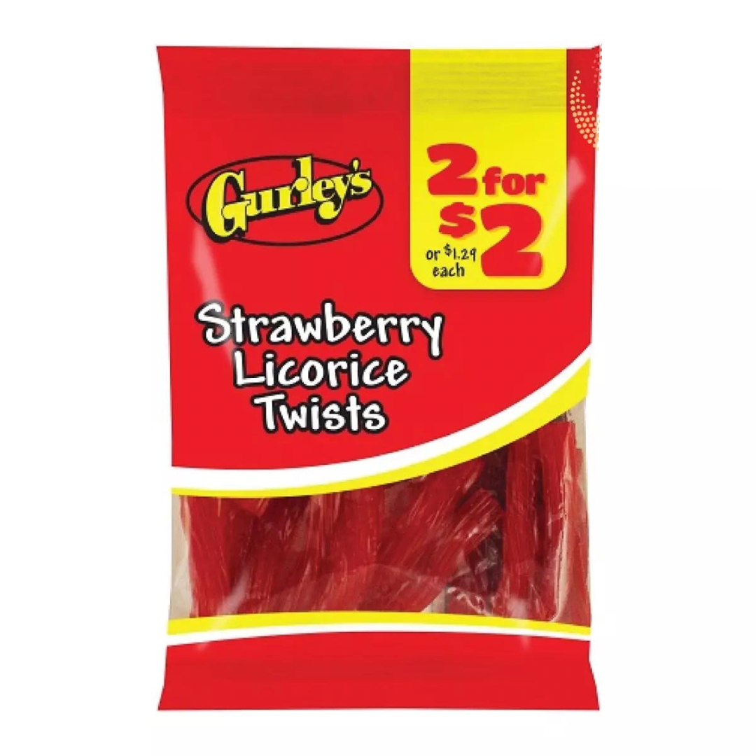 Gurley’s Strawberry Licorice Twists 2.25oz 12 Count