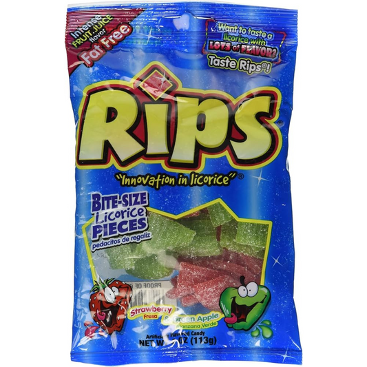 Rips Bite-Size Strawberry Green Apple 4oz 12 Count