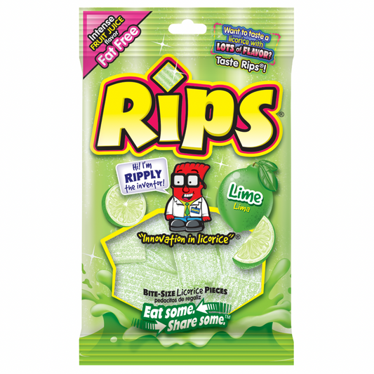 Rips Bite-Size Lime 4oz 12 Count