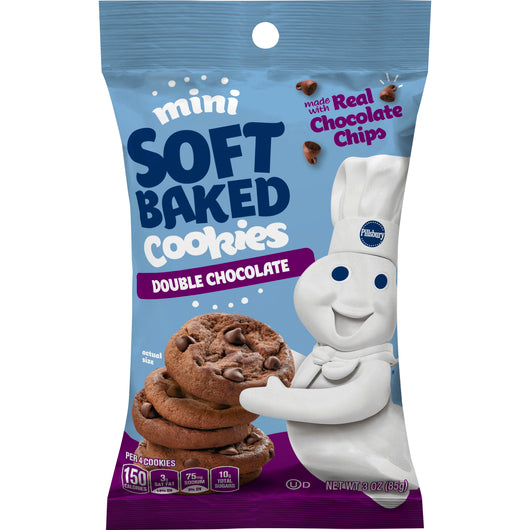 Pillsbury Mini Soft Baked Cookies Double Chocolate 3oz 6 Count