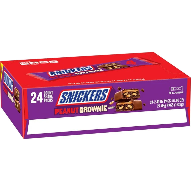 Snickers Peanut Brownie Share Size 2.4oz 24 Count