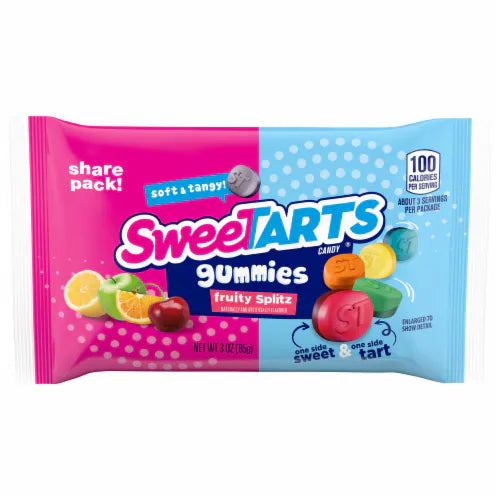 Sweetarts gummies Fruity Splitz Share Size 3oz 12 Count