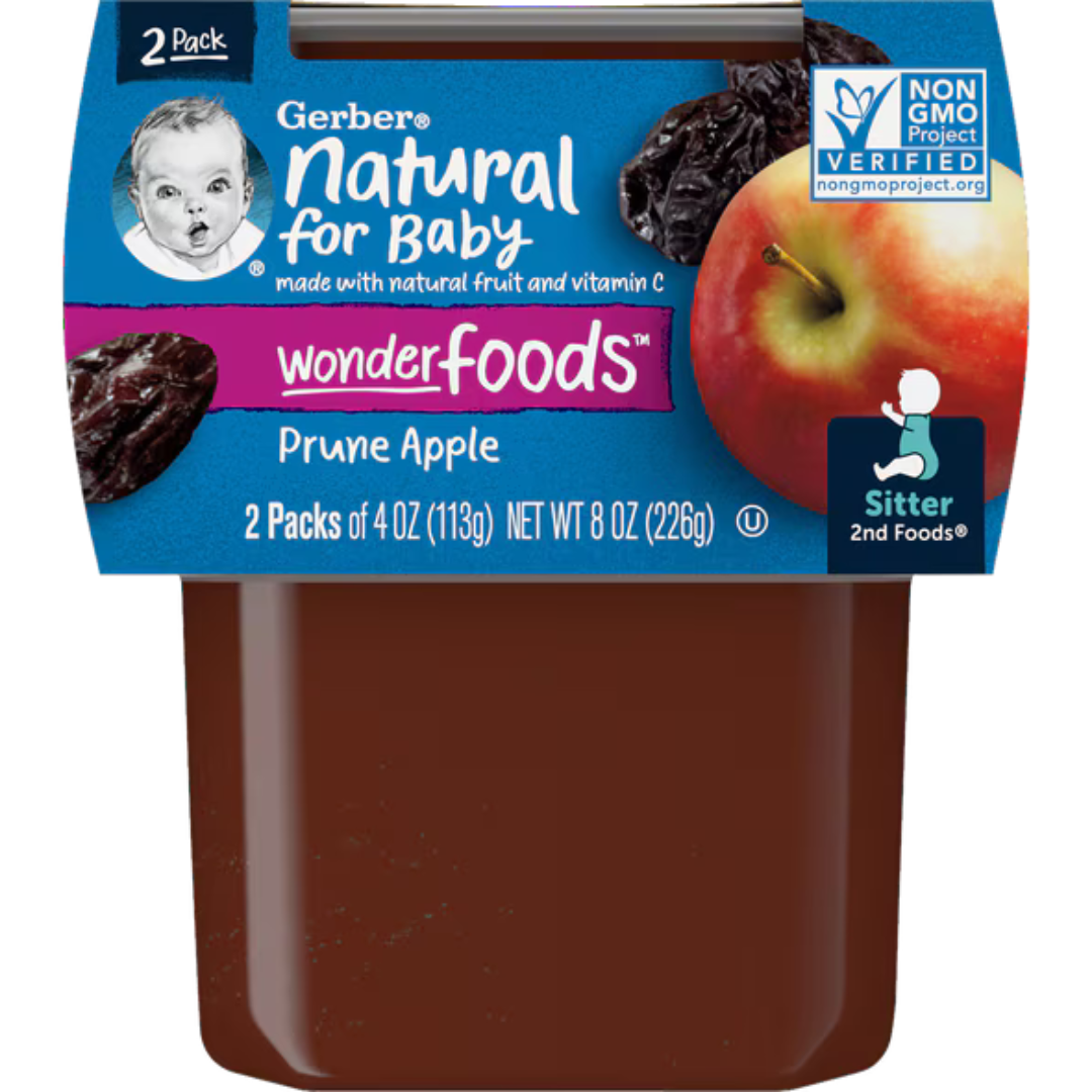 Gerber Prune Apple 4oz 2 Count