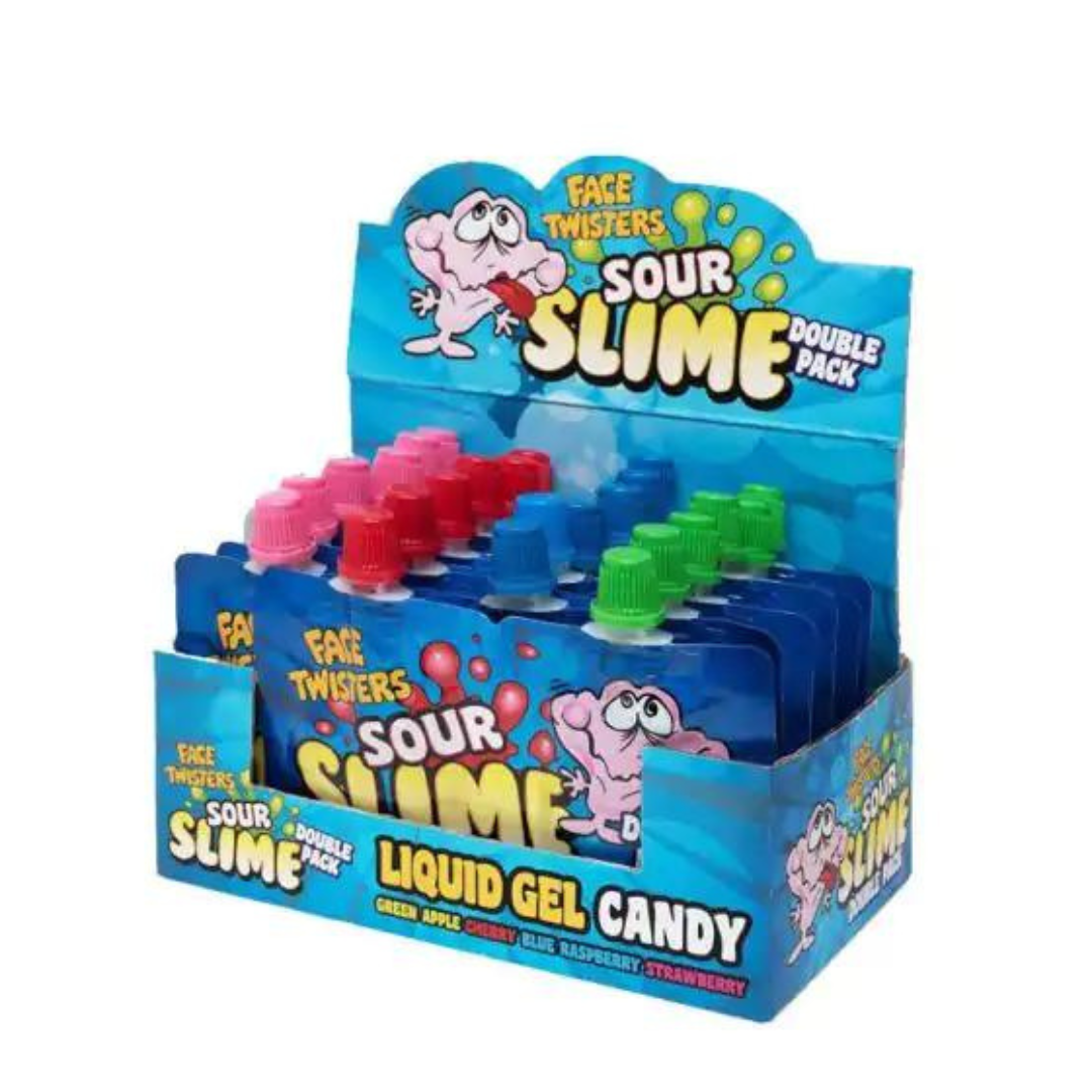 Face Twisters Sour Slime Double Pack Blue 1.4oz 18 Count