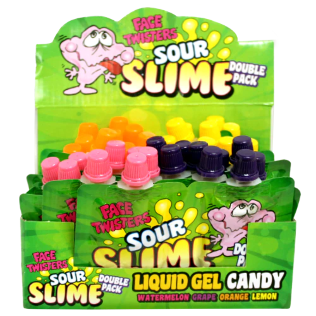 Face Twisters Sour Slime Double Pack Green 1.4oz 18 Count