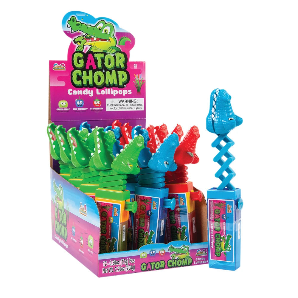 Gator Chomp Candy Lollipops 0.6oz 12 Count