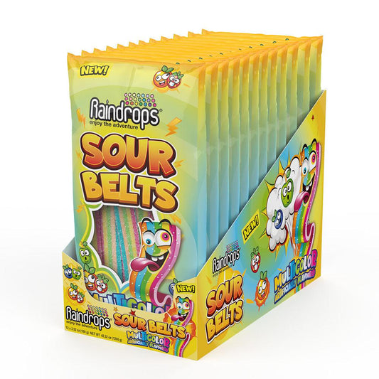 Raindrops Sour Belts Multicolor 3.52oz 12 Count