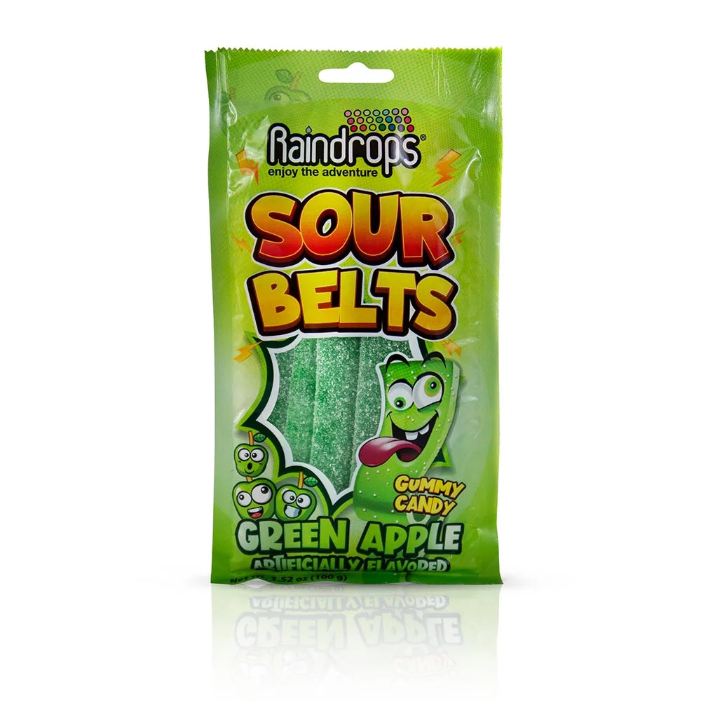 Raindrops Sour Belts Green Apple 3.52oz 12 Count