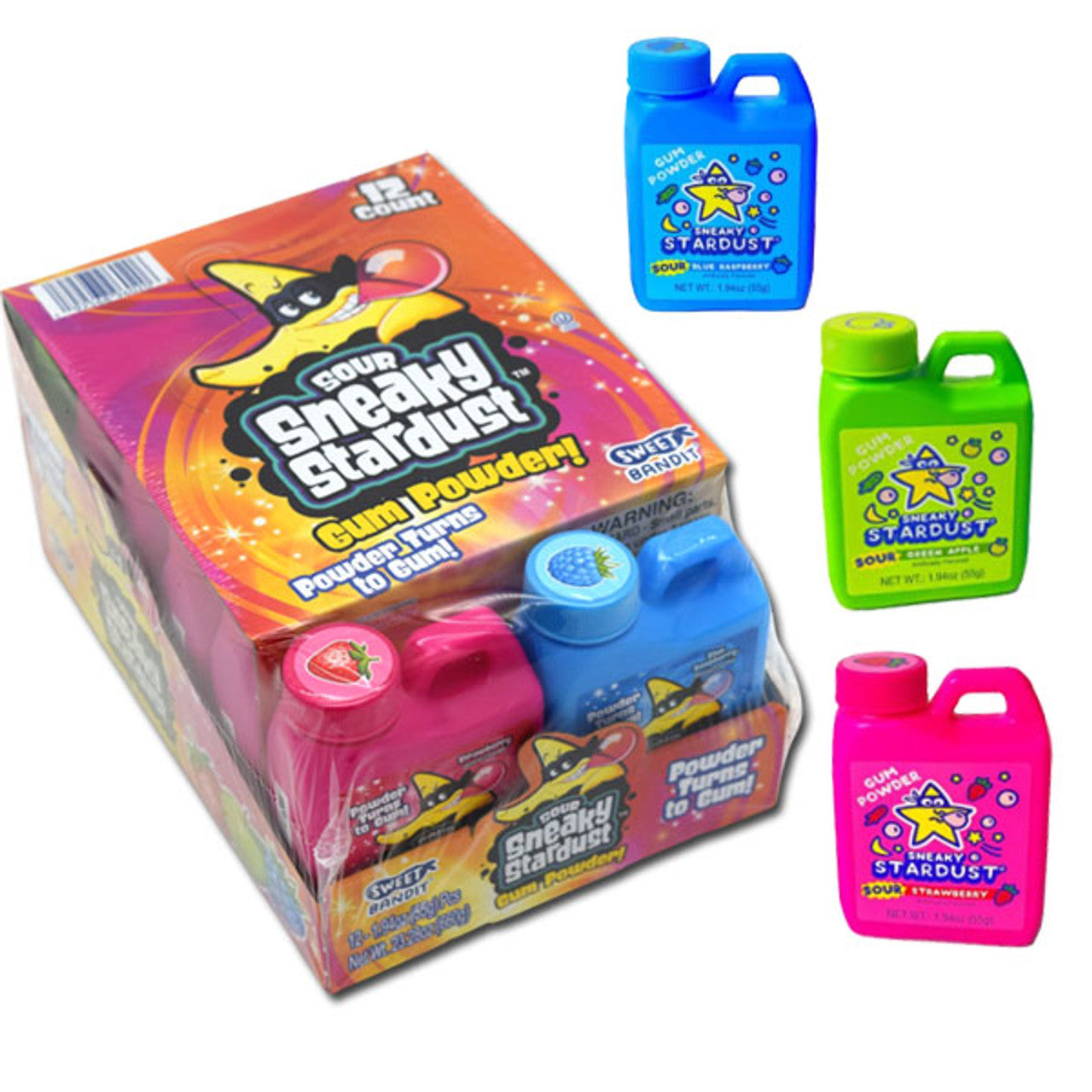 Sneaky Stardust Sour Gum Powder 1.94oz 12 Count