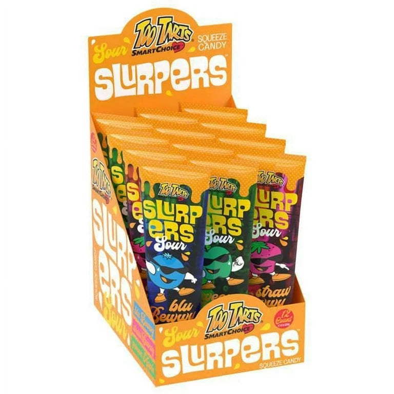 Too Tarts Sour Slurpers Squeeze Candy 4oz 12 Count