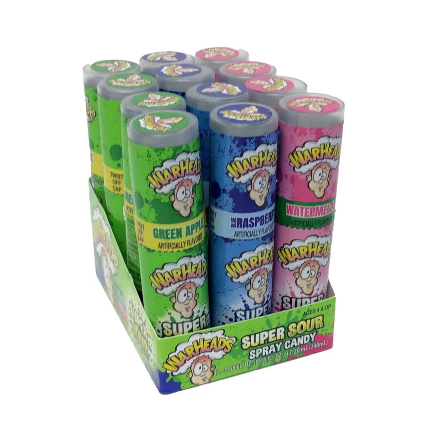 Warheads Super Sour Spray Candy 0.68oz 12 Count