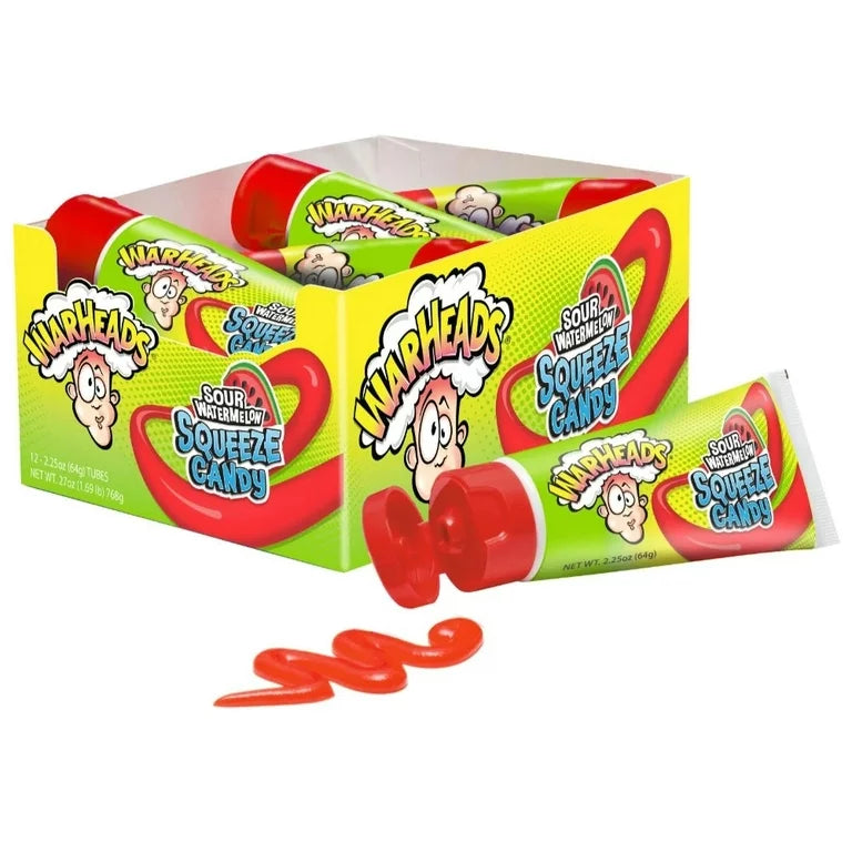 Warheads Squeeze Candy Sour Watermelon 2.25oz 12 Count