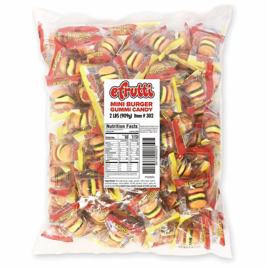 Efrutti Mini Burger Gummi Candy 2lb 101 Count