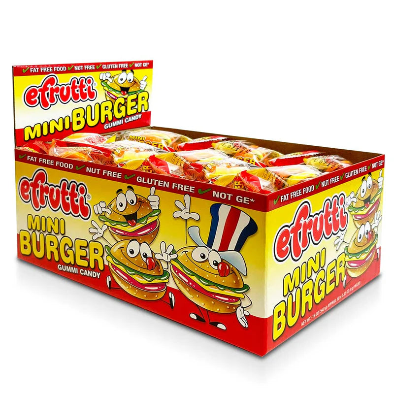 Efrutti Mini Burger Gummi Candy 0.32oz 60 Count