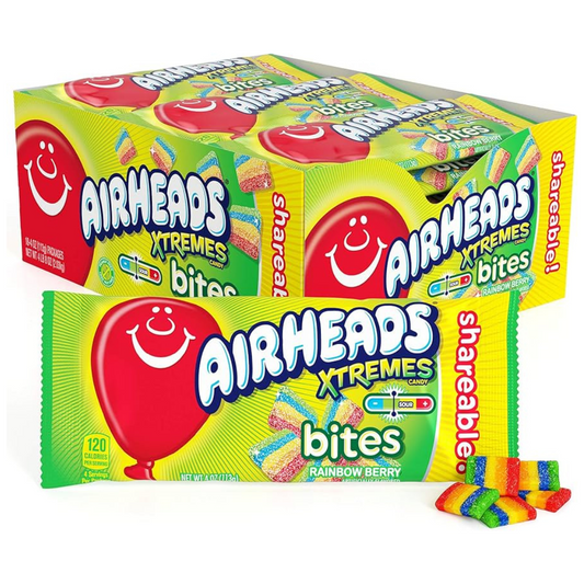 Airheads Xtremes Bites Rainbow Berry 4oz 18 Count